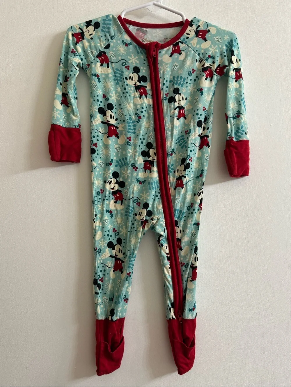 Little Sleepies Disney Mickey Mouse Holiday Onesie